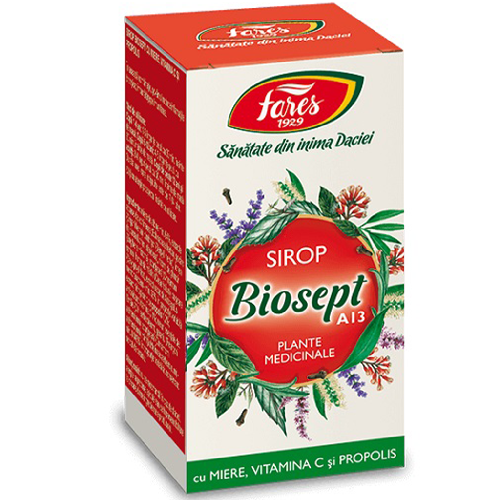 Sirop Biosept Propolis, Miere si Vitamina C 100ml Fares