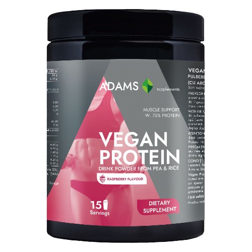 Proteina vegana (zmeura), 454g, Adams Supplements