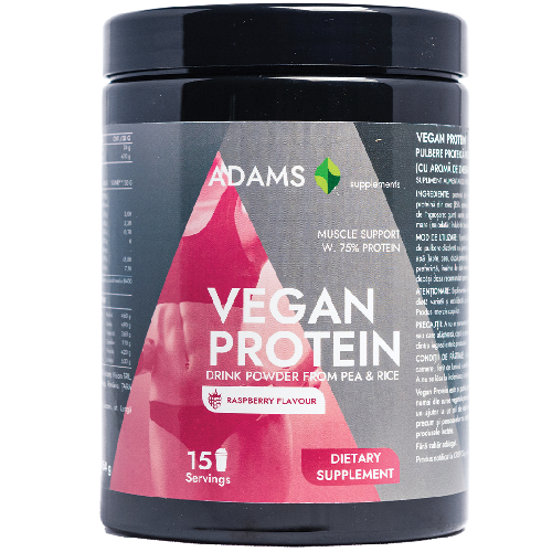 Vegan Protein (zmeura), 454gr, Adams