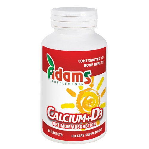 Calciu + Vitamina D3 90tab. Adams Supplements imagine produs la reducere
