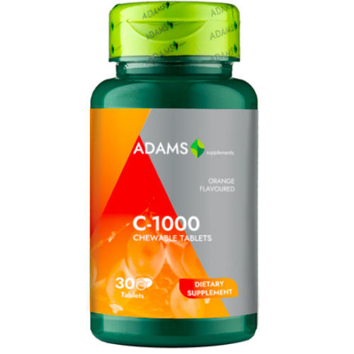 Vitamina C-1000, 30 tablete masticabile, Adams Supplements