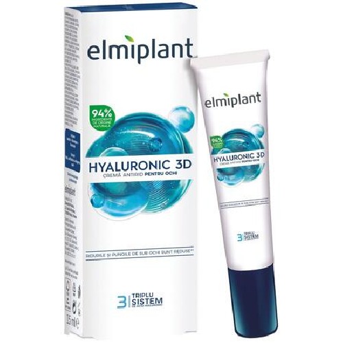 Hyaluronic Crema  3D Antirid Ochi 15ml Elmiplant