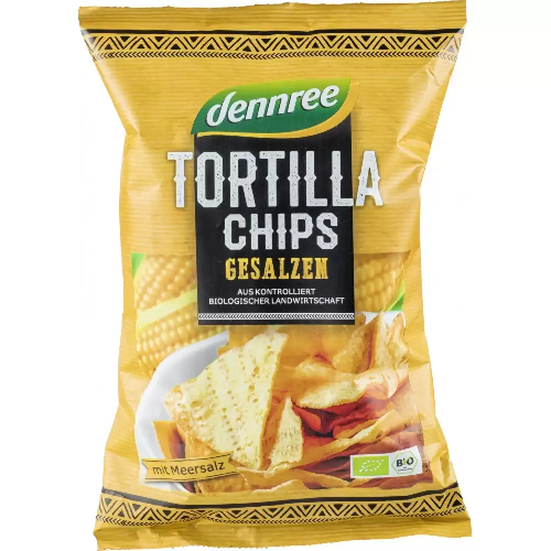 Tortilla Chips cu Sare 125g Dennree