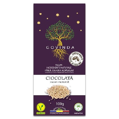 Ciocolata Artizanala cu Susan, 100g, Govinda