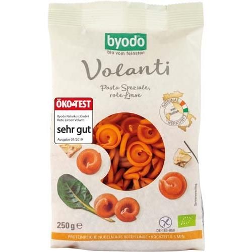 Paste Volanti din Linte Rosie fara Gluten Eco250g Byodo