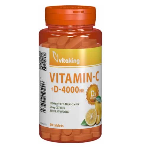 Vitamina C+D 4000 Ne 90tb, Vitaking