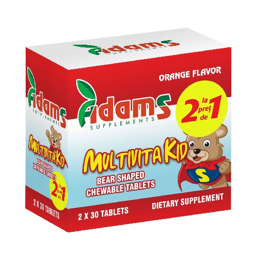 Pachet MultivitaKid 30tablete masticabile Adams 1+1 GRATIS vitamix.ro