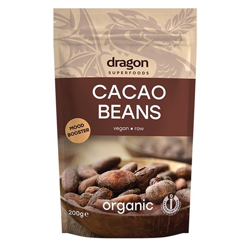 Boabe de Cacao Intregi Bio 200gr Dragon Superfoods vitamix.ro imagine noua reduceri 2022