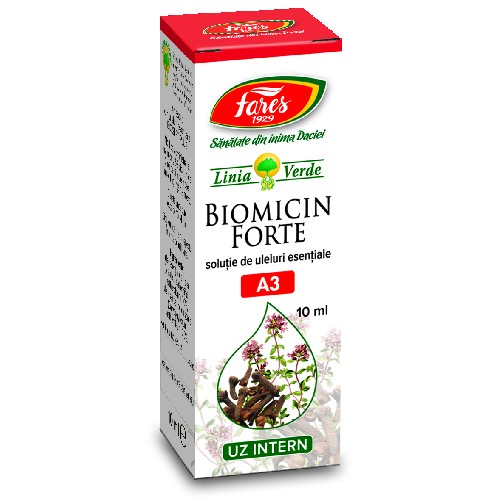 Biomicin Forte (Solutie de Uleiuri Esentiale), 10ml, Fares