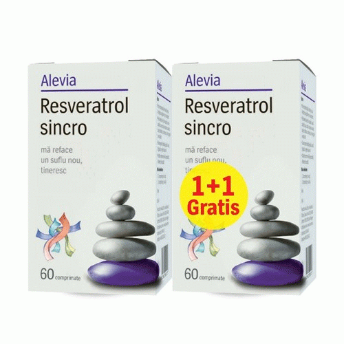 Resveratrol 60+60cps gratis Alevia imagine produs la reducere