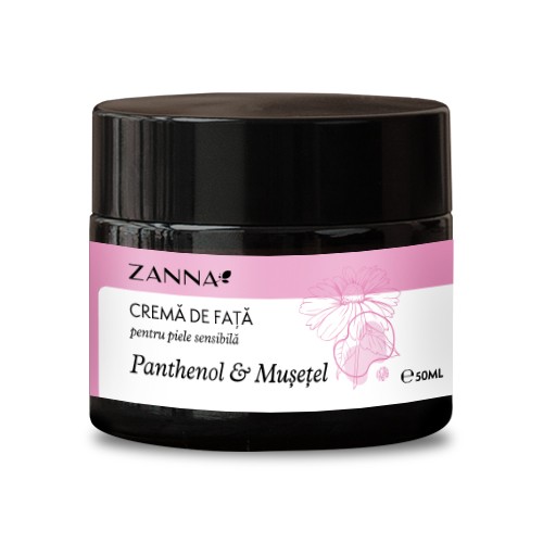 Crema pentru piele sensibila cu Panthenol si Musetel, 50 ml, Zanna
