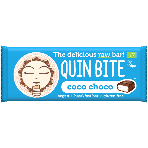Baton Organic cu Cocos si Ciocolata Quin Bite 30gr imagine produs la reducere
