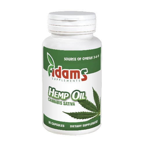 Ulei de Canepa 1000mg, 30cps, Adams Supplements vitamix.ro