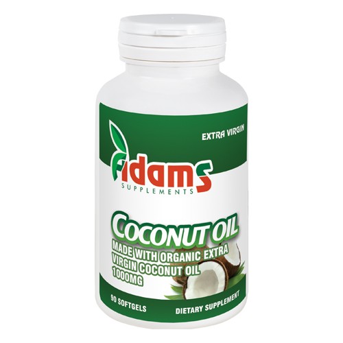 Coconut Oil 1000mg 90cps. Adams Supplements vitamix.ro