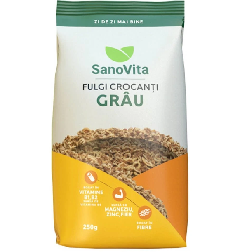 Crispy Fulgi De grau, 250gr, Sano Vita