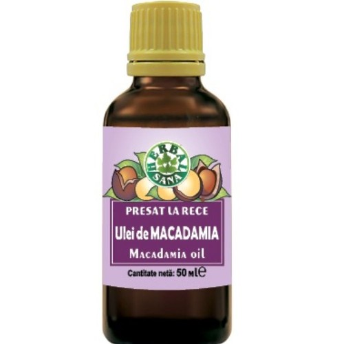 Ulei Macadamia Presat La Rece 50ml, Herbavit