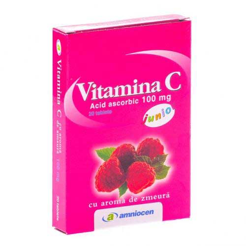 Vitamina C Zmeura 20 cpr Amniocen
