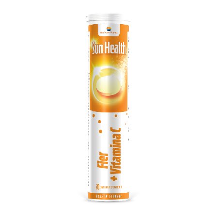 Sun Health Efervescent Fier+Vitamina C 20cpr imagine produs la reducere