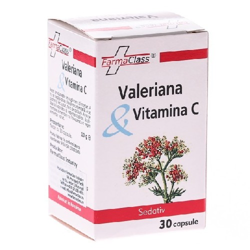 Valeriana + Vitamina C 30cps Farma Class imagine produs la reducere