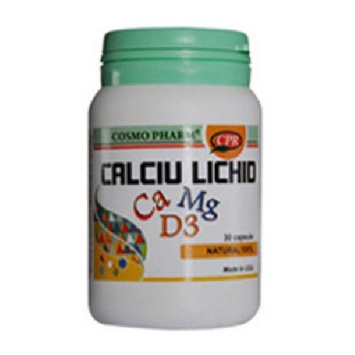 Ca+Mg+Vit D Lichid, 30cps, CosmoPharm vitamix.ro