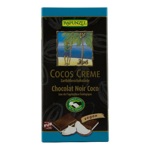 Ciocolata Amaruie cu Crema Cocos, Vegana 100gr Rapunzel