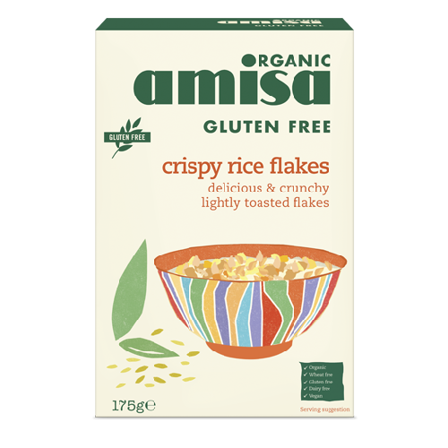 Fulgi de Orez Crispy Fara Gluten Bio 175gr Amisa