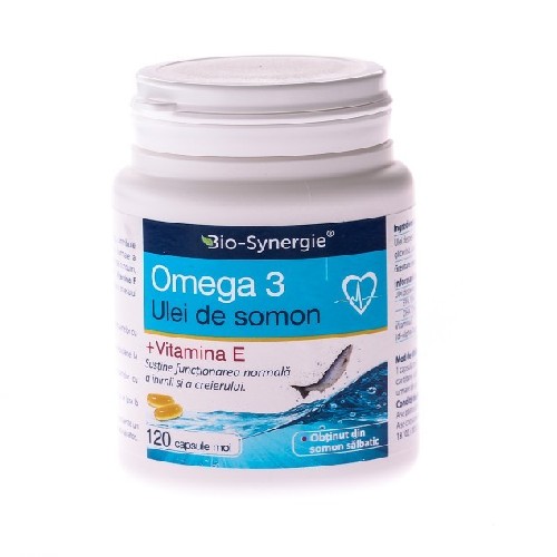 Omega 3 Ulei Somon + Vitamina E 120cps Bio Synergie vitamix.ro imagine noua reduceri 2022