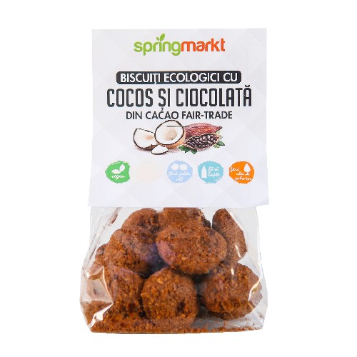 Biscuiti Eco cu Ciocolata si Cocos, 100gr, springmarkt
