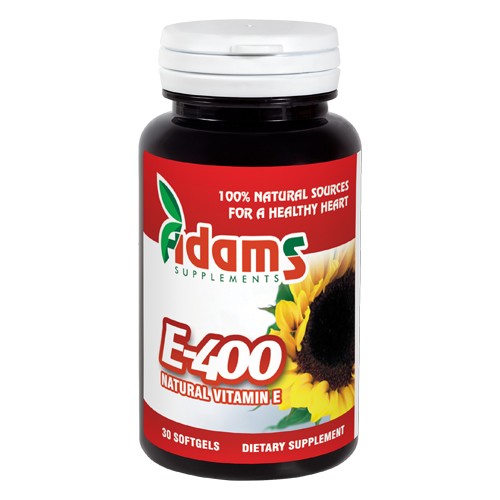 Vitamina E 400 naturala 30 capsule Adams Supplements