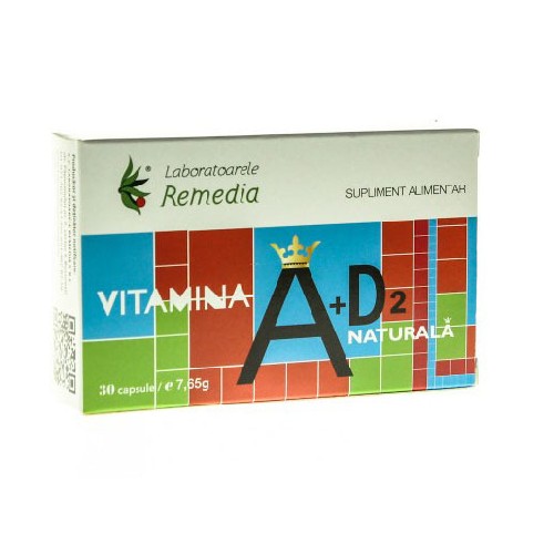 Vitamina A + D2 Naturala 30cps Remedia vitamix poza