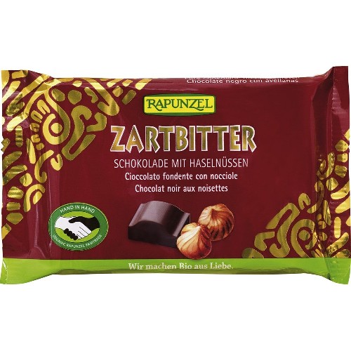 Ciocolata Amaruie 60% Cacao si Alune Intregi Eco 100gr Rapunzel vitamix.ro