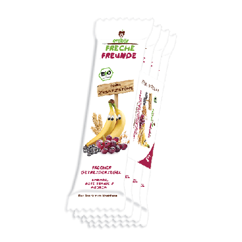 Baton de Cereale cu Banane, Struguri si Aronia Eco 4x23g Erdbar vitamix poza