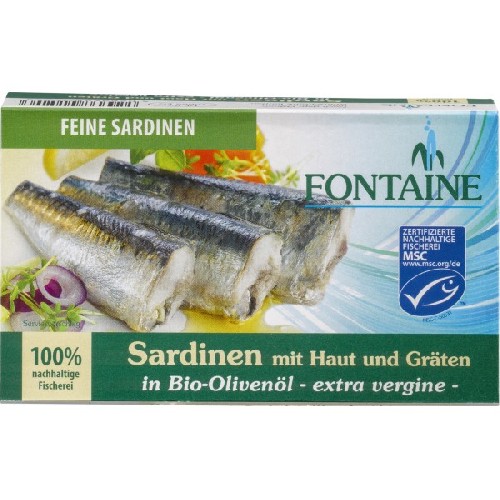 File De Sardine In Ulei Eco De Masline, 120gr, Fontaine vitamix.ro