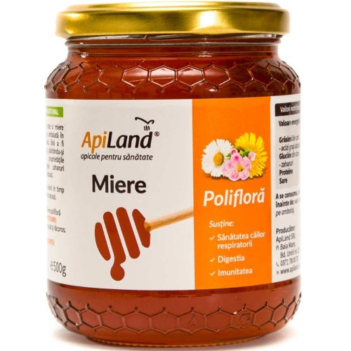 Miere Poliflora Cruda, 500g, Apiland