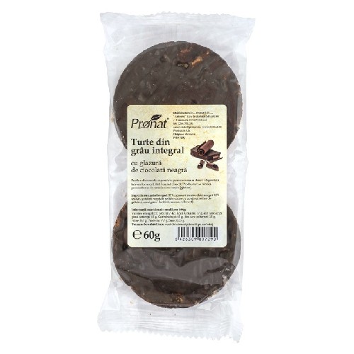 Turte Grau Integral Glazura Ciocolata Neagra, 60g, Pronat vitamix.ro imagine noua reduceri 2022
