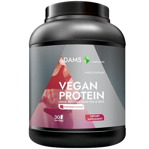Vegan Protein (capsuni), 908gr, Adams