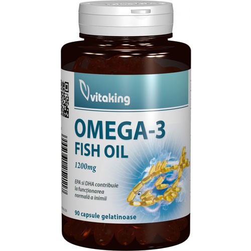 Omega 3 Forte (ulei de peste) 1200mg 90cps Vitaking vitamix.ro
