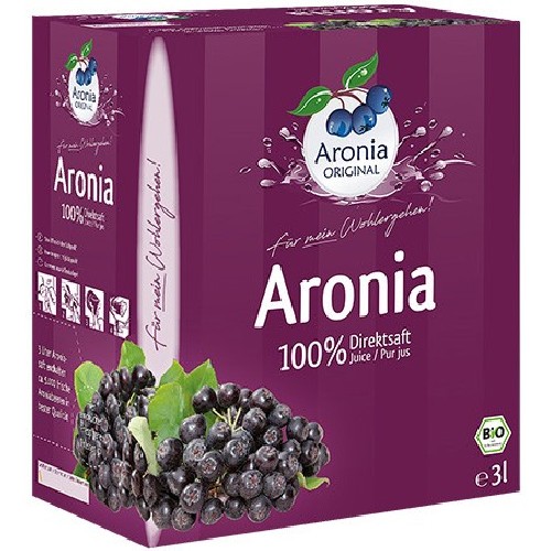 Suc Bio pur de Aronia, 100% Suc, 3l Aronia Original vitamix.ro