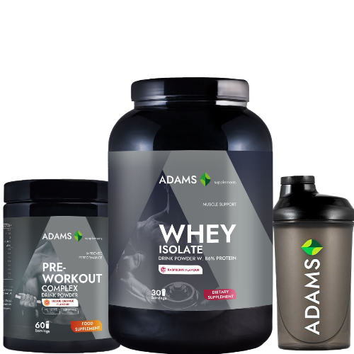 Pachet Whey Isolate Protein (zmeura) 908gr & PreWorkout Complex