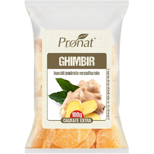 Ghimbir Bucati Pudrate Nesulfurate, 100g, Pronat