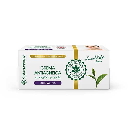 Crema Antiacneica Argila si Propolis 20ml Viva Natura