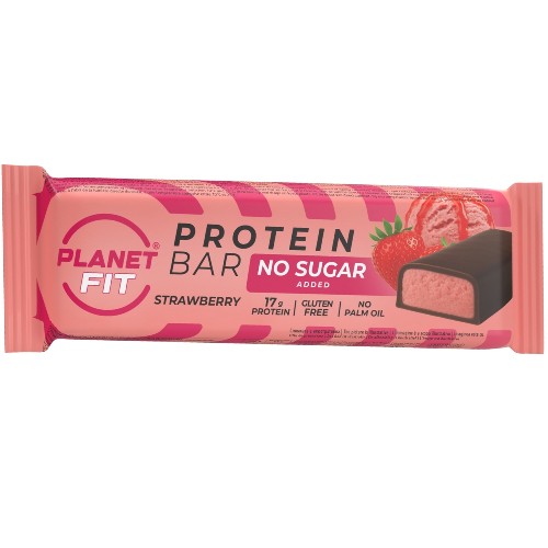 Baton proteic, Capsuni, 55g, Brain Foods