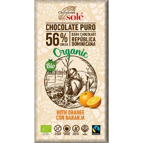 Ciocolata Neagra cu Portocale, 100g, Chocolates Sole