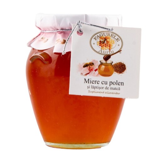 Miere cu Polen si Laptisor de Matca, 400g, Fagurele Auriu