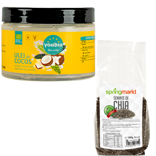 Pachet Ulei de Cocos organic 500ml + Seminte de Chia