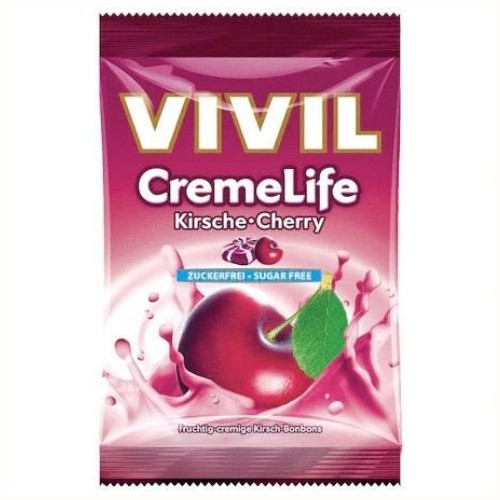 Bomboane Creme Life, Classic cu Cirese, fara zahar, 90g, Vivil