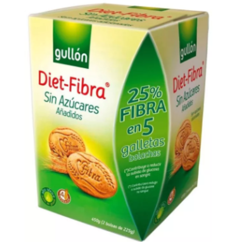 Biscuiti cu Fibre Fara Zahar Adaugat cu Indulcitori 450gr Gullon