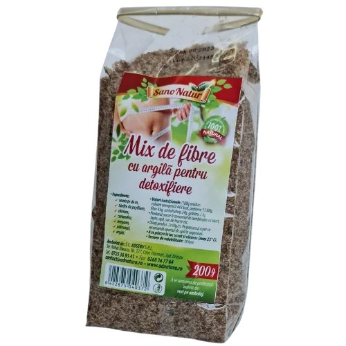 Mix Fibre Cu Argila Ptr Detoxifiere 200g Ad Natura