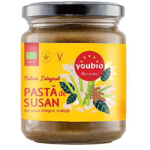 Tahini integral din susan alb, ecologic, 250gr, Youbio