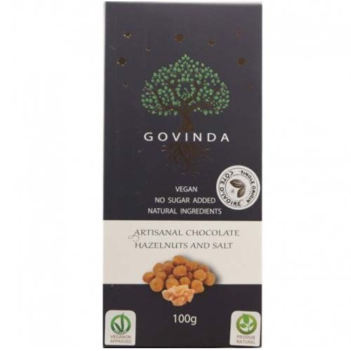 Ciocolata Artizanala cu Alune si Sare 100gr Govinda